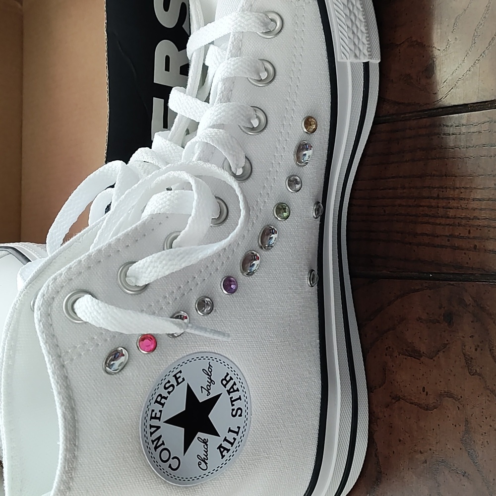 Converse brand New All Star High Top Embellishment Tennis Shoes - Picture 2 of 4